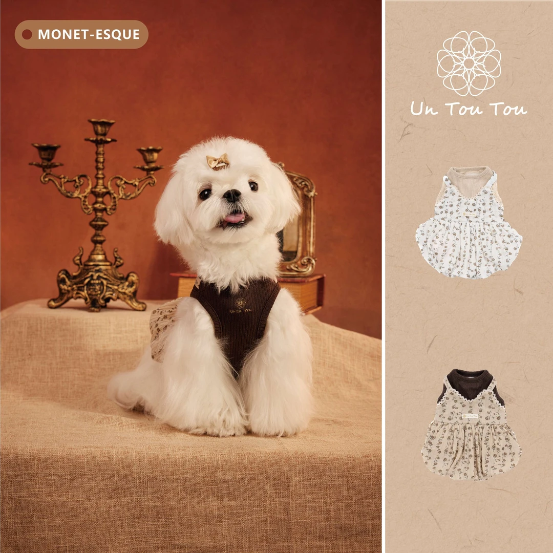 田园风假两件蓬蓬裙比熊马尔济斯西施公主风甜美系穿搭UT25074