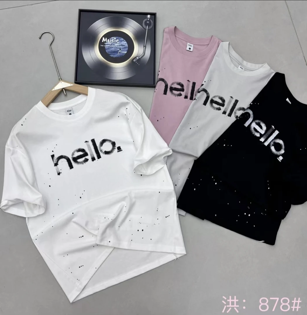 939 新款时尚百搭男女同款短袖T恤 878