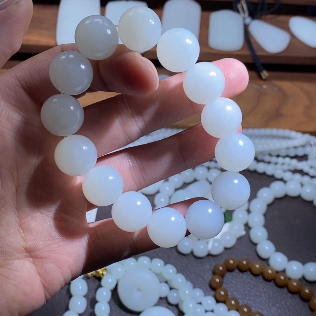 未镶嵌手链和田玉（糖玉）光**落