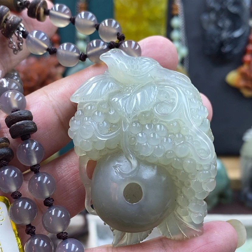 【闪购商品】未镶嵌岫玉吊坠喜事连连