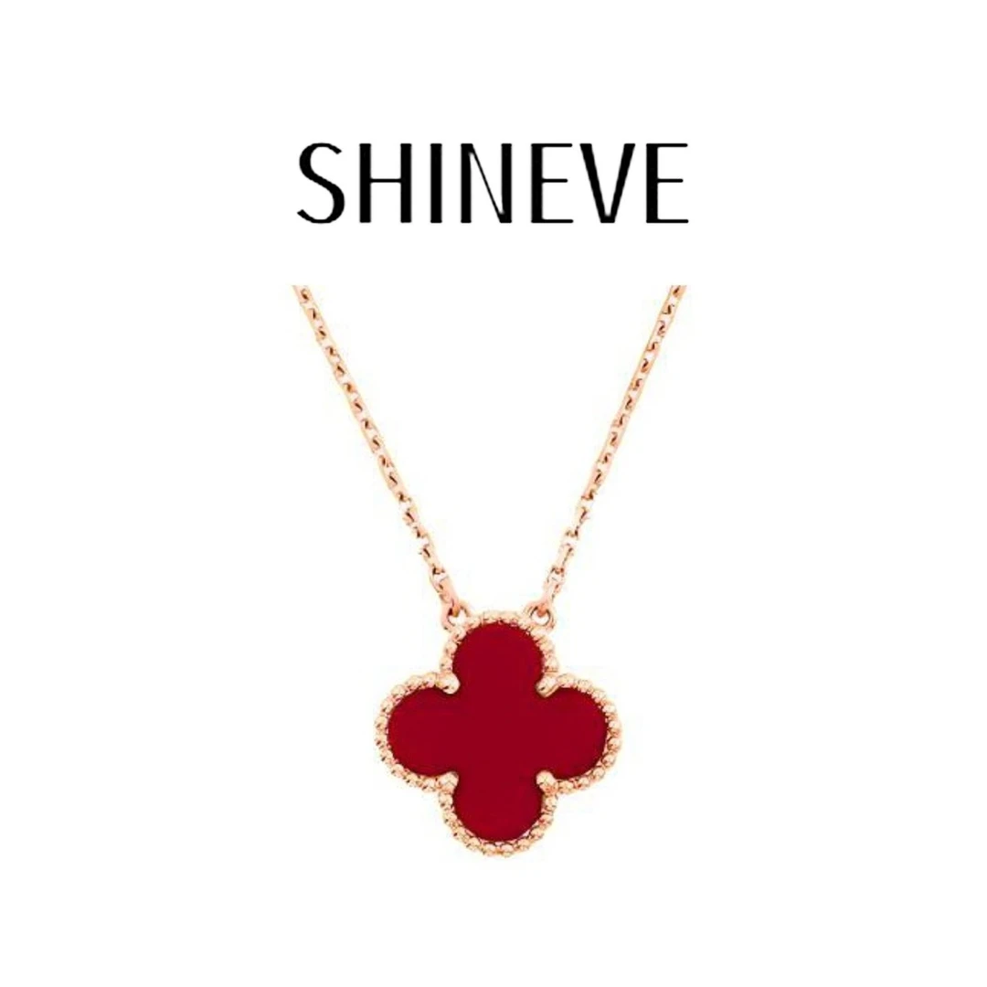 铜合金项链 顺丰包邮镀K金 红色经典时尚项链四叶草镀K金红色五花