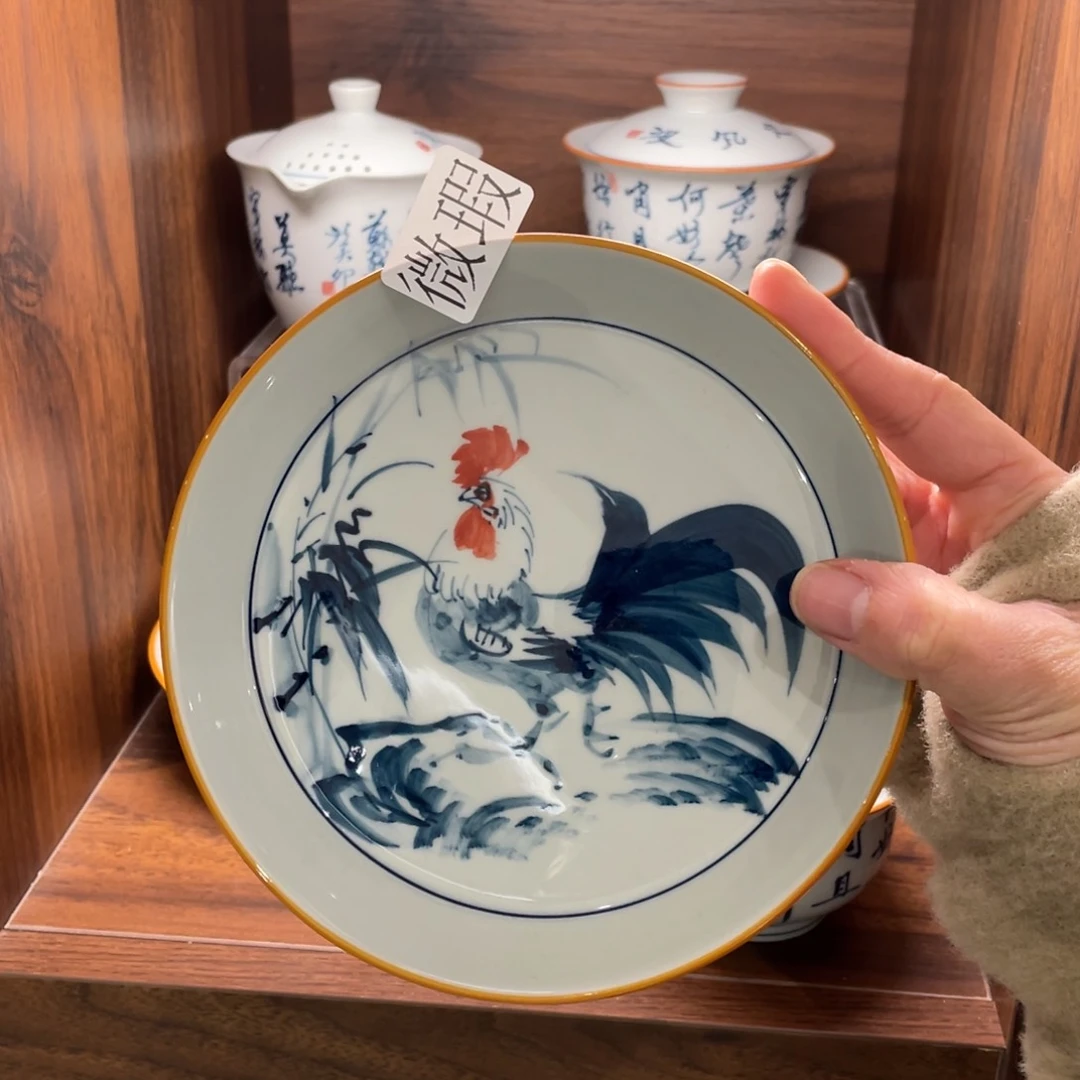 微瑕纯手绘釉下彩