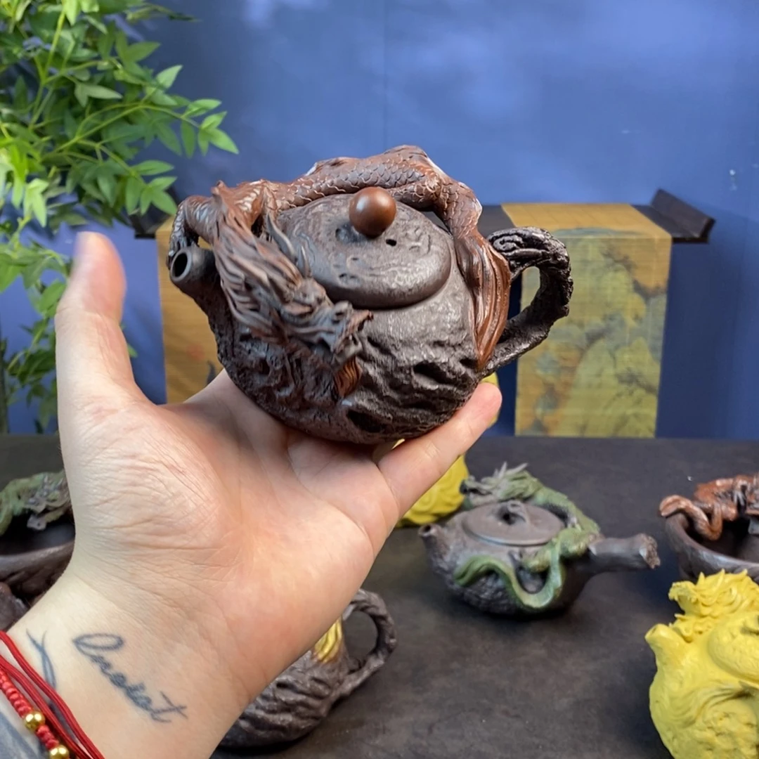 段***视茶壶紫砂紫砂 龙湖