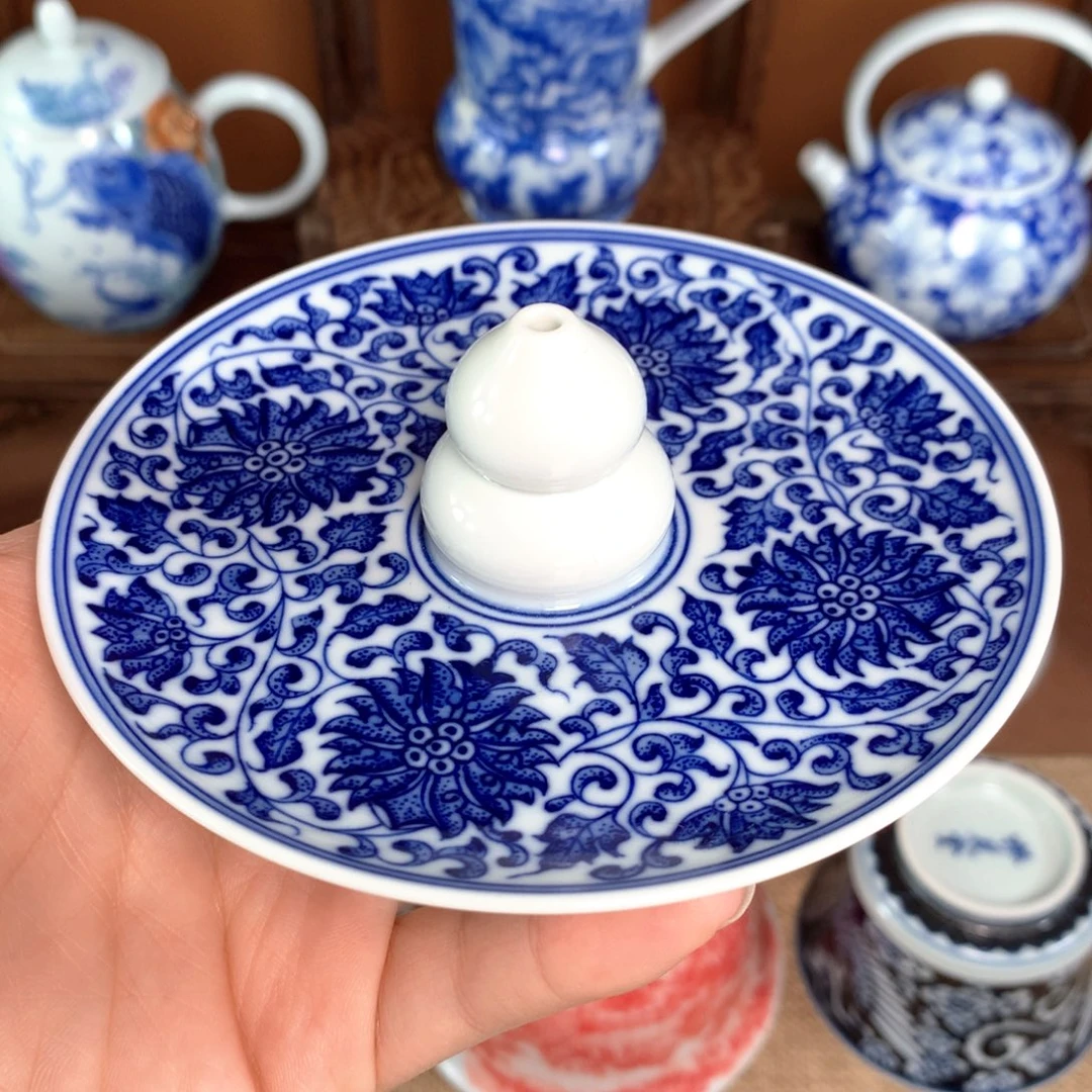 手工手绘缠枝莲香插