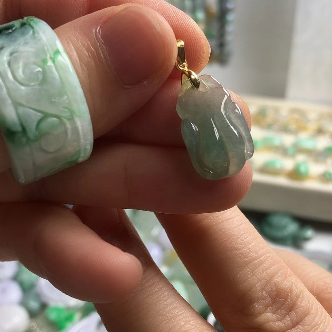 翡翠银S925镀金镶嵌颈饰18