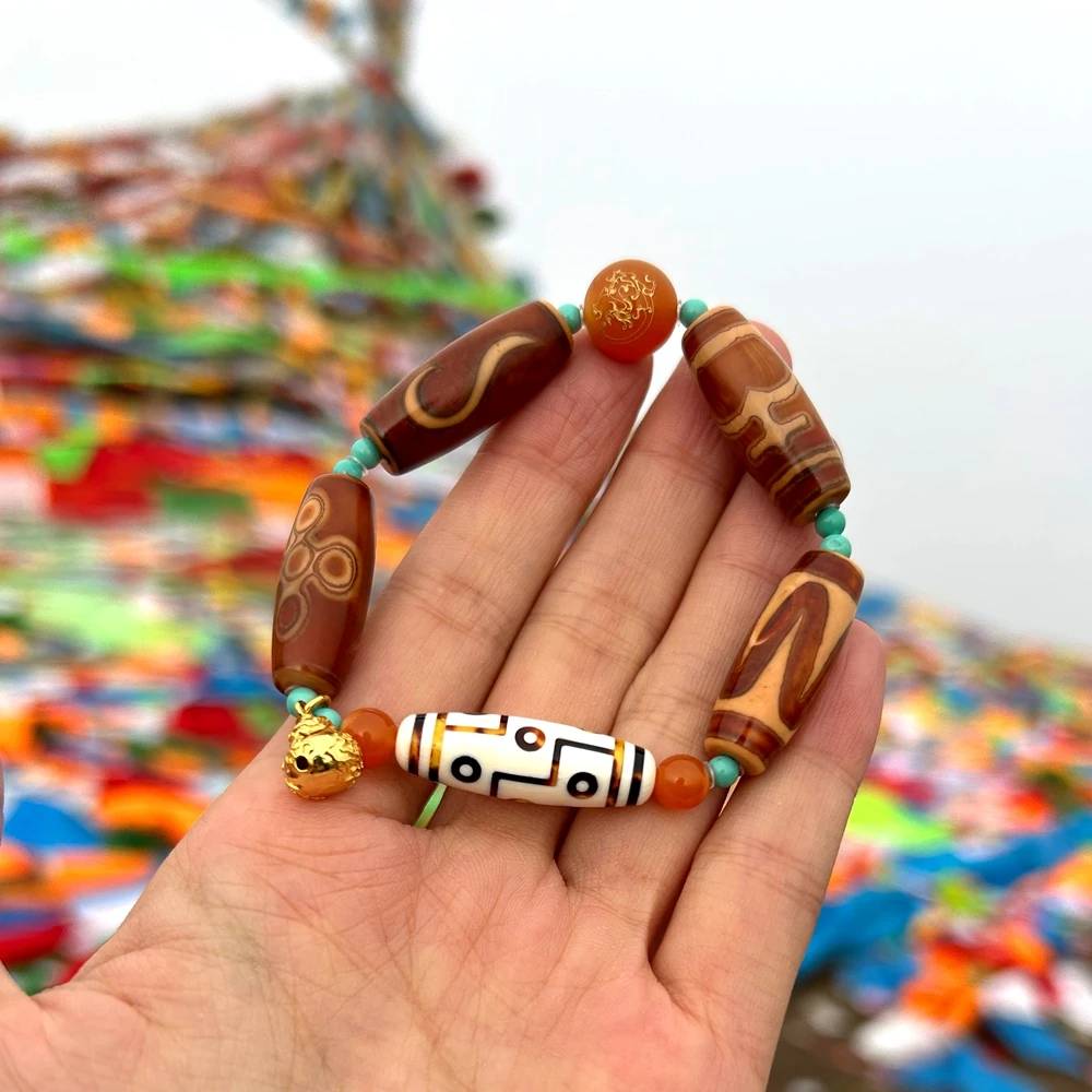 【借GY】龙脊天珠玛瑙阵乙巳版手链 S336 多样性发一