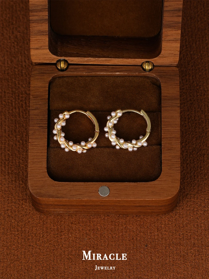 【E13/塞纳珠畔】S925复古法式气质高级珠珠耳