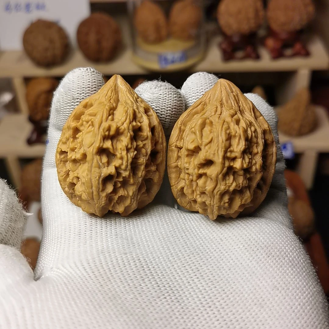 核桃文玩核桃高端小众大沽石3边38肚40高48-49