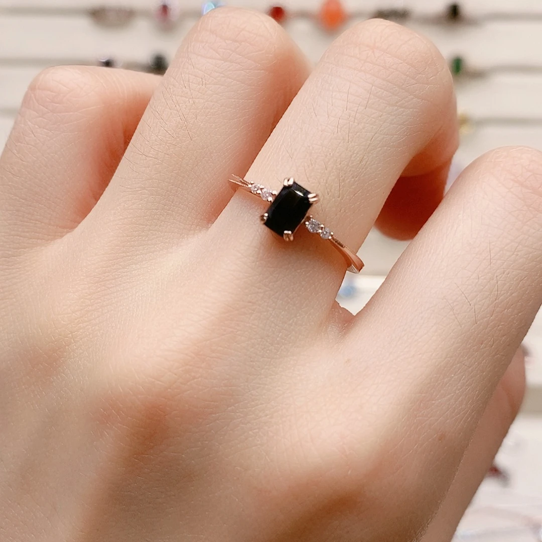 碧玺戒指银S925镶嵌戒指