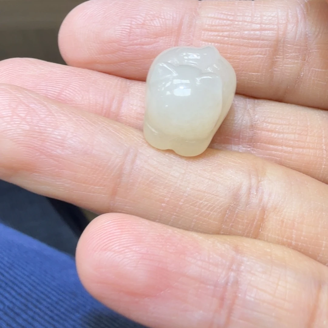 和田玉未镶嵌颈饰藕粉爬爬猫TZ多样性拍一发一