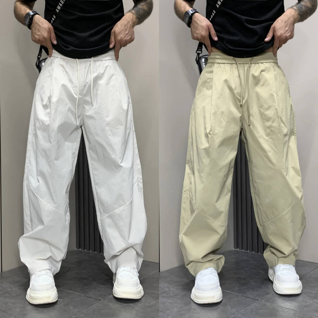 2025新款美式复古运动长裤男士百搭款工装裤秋季时尚休闲裤子潮牌
