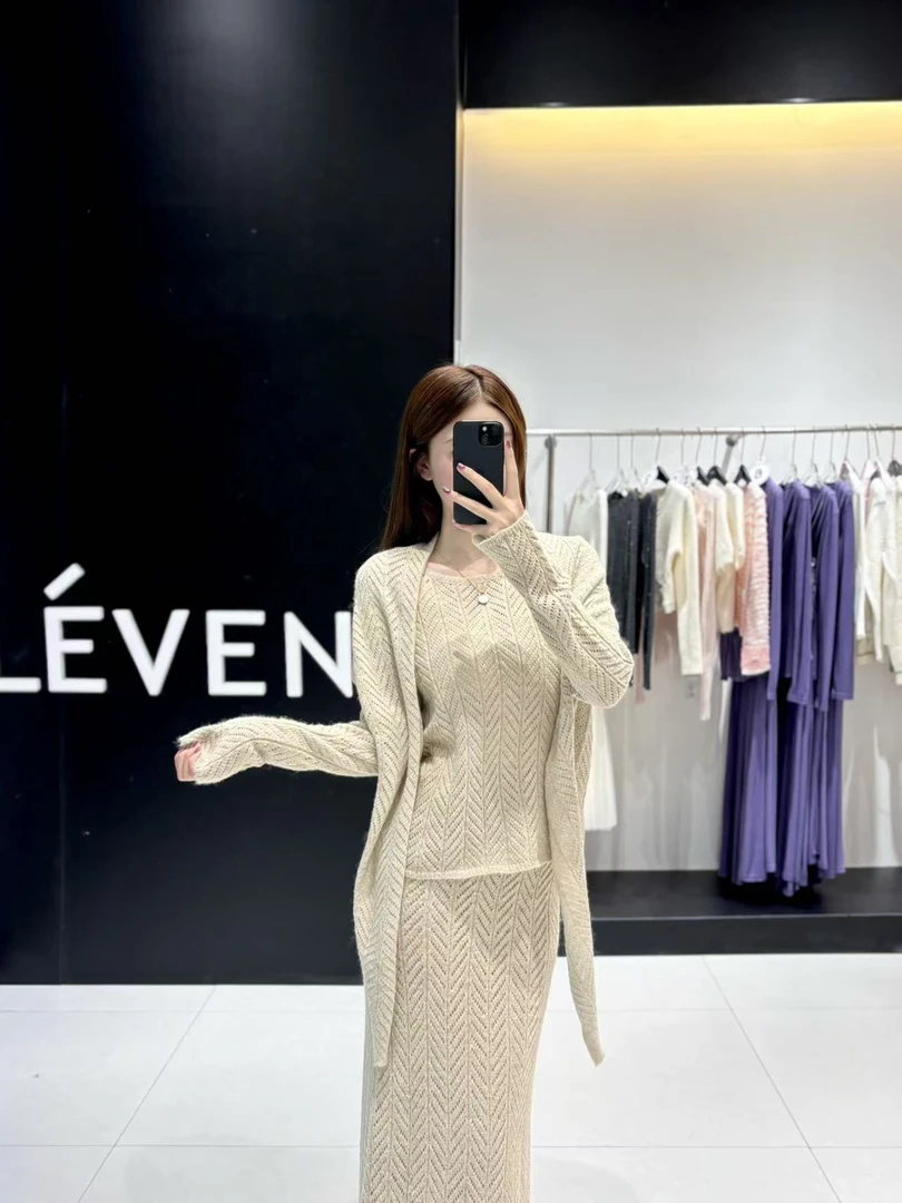 ELEVEN|老钱风针织优雅披肩三件套