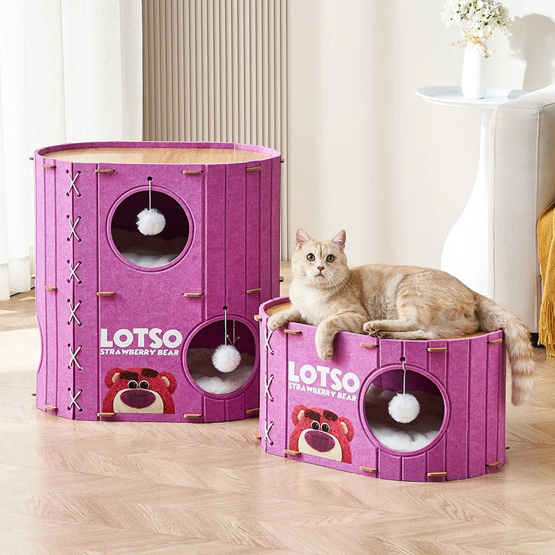 猫窝多层封闭式猫爬架一体冬季保暖猫咪睡觉窝耐抓毛毡睡窝安全感