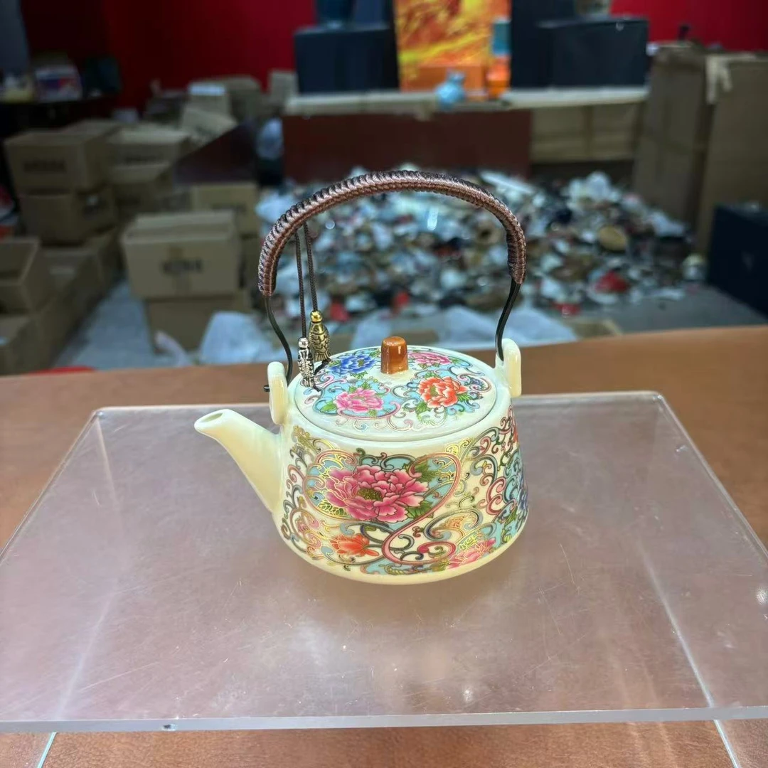 秋香茶具 繁花似锦牡丹提梁壶-3138