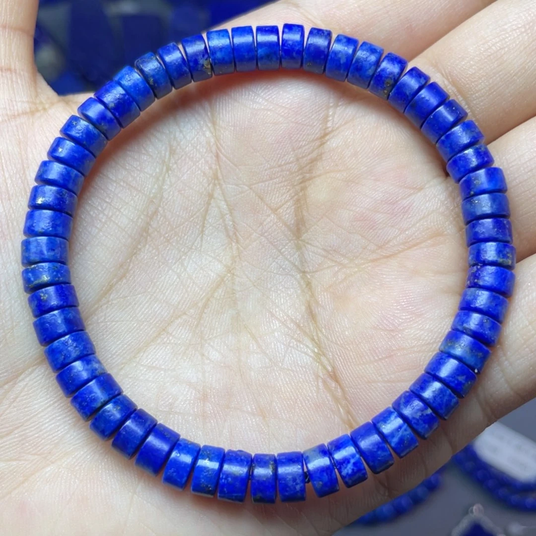 青金石未镶嵌6×3mm直切药片手串