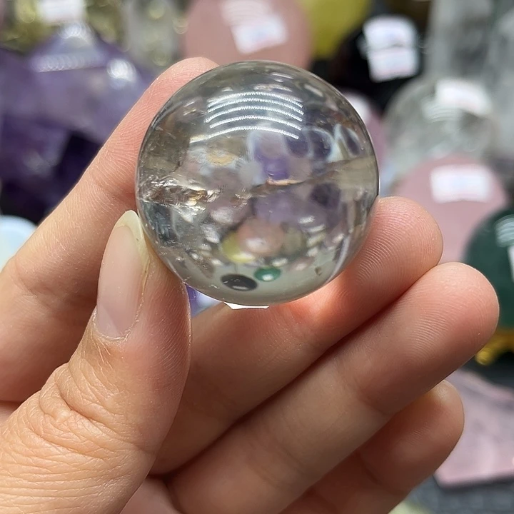 珠宝半成品水晶未镶嵌54克白水晶球