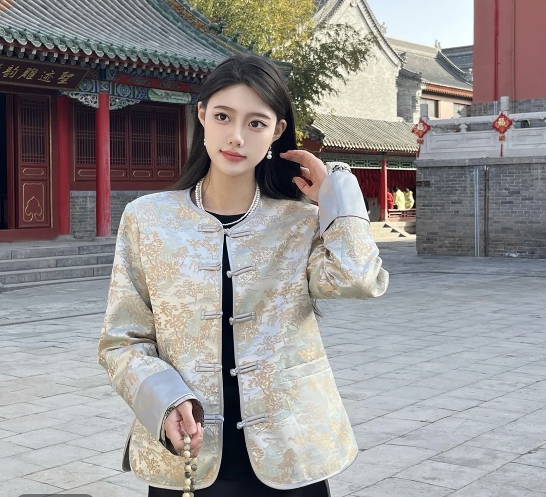 春新款新中式国风显瘦遮肉外套8019