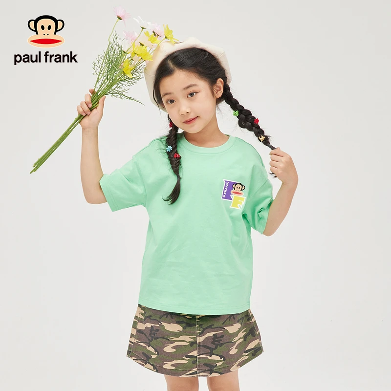 大嘴猴童装纯棉短袖T恤时尚百搭男女童学生夏季透气上装25011G