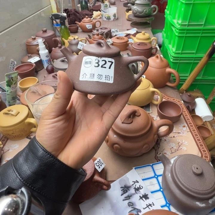 紫砂茶壶紫泥石瓢140左右瑕疵