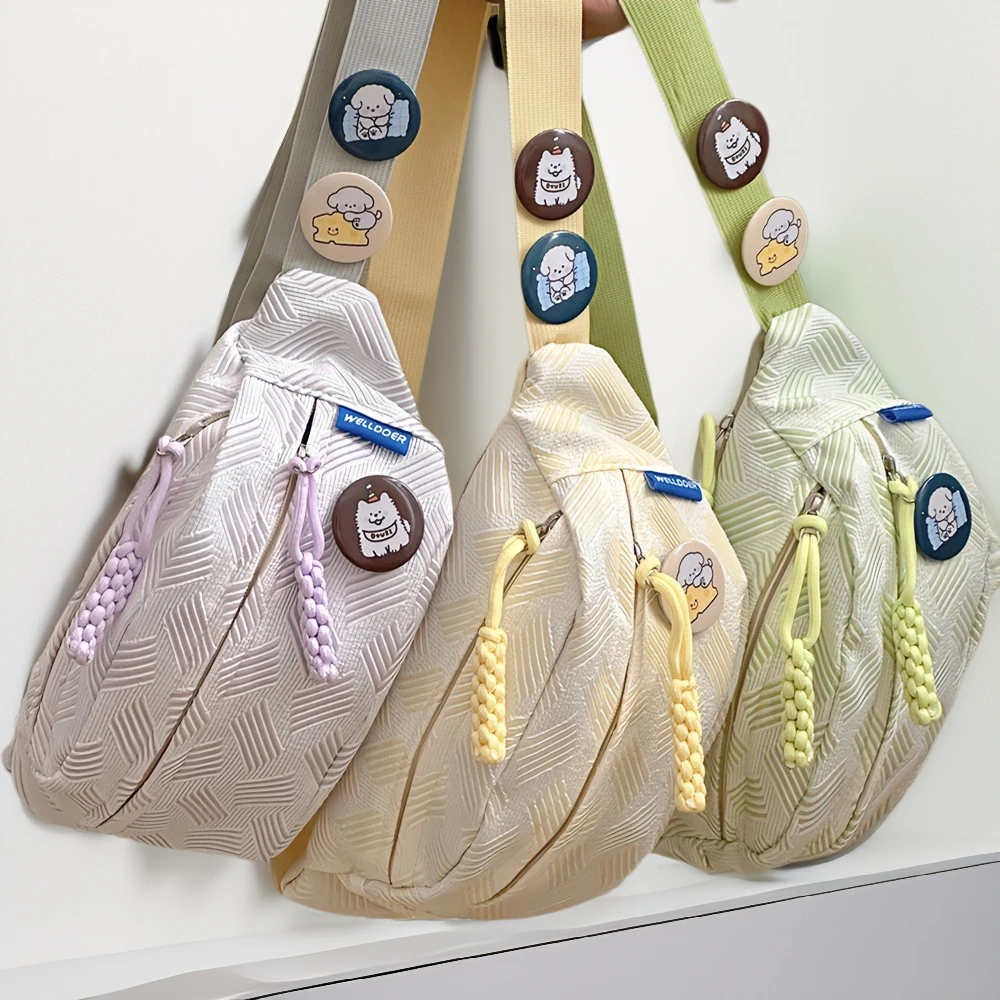 简约休闲ins风女小清新森系斜挎运动胸包小众学生百搭腰包时尚