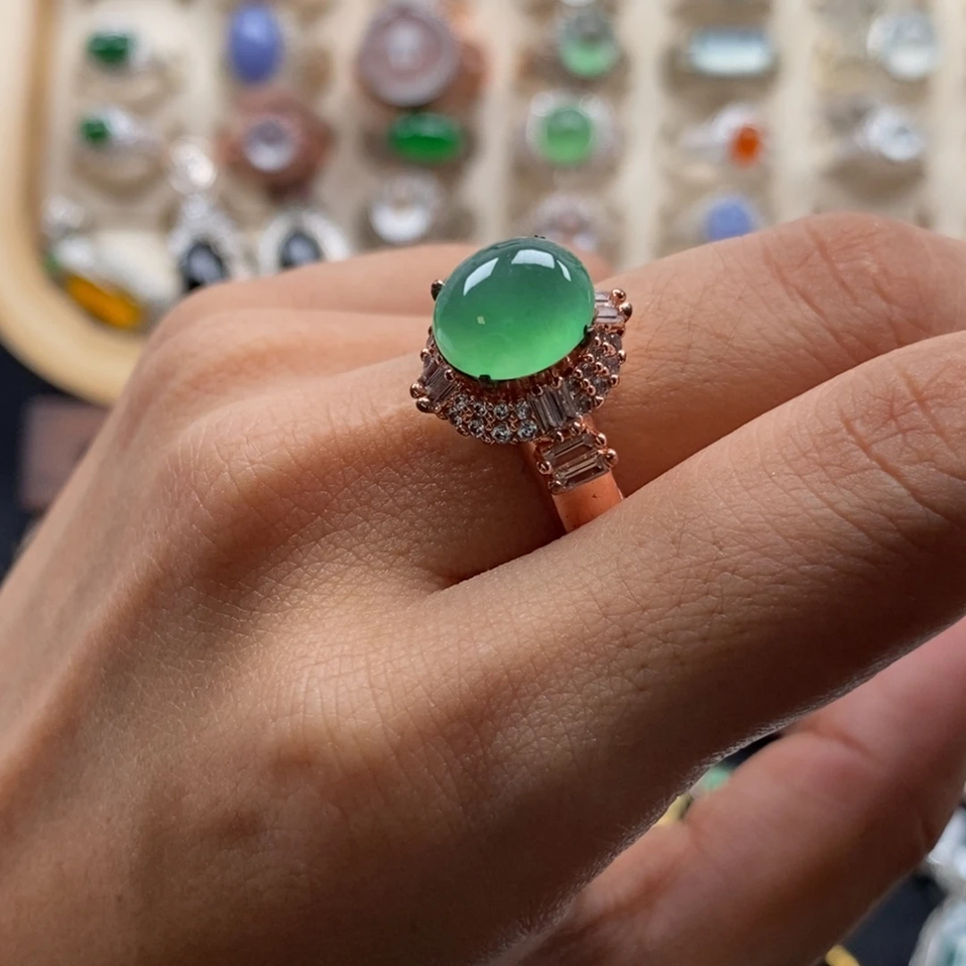 翡翠未镶嵌戒指缅甸天然a货翡翠