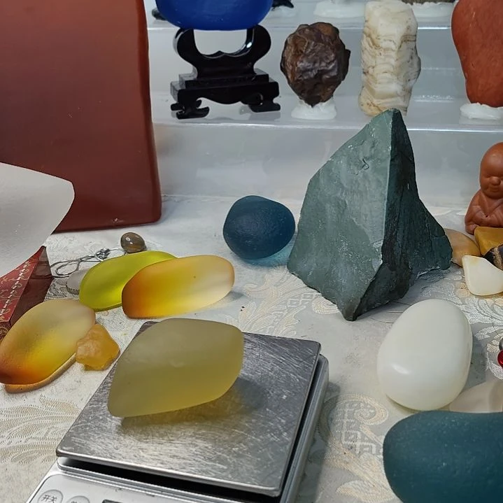 陶瓷新疆戈壁石戈壁玉摆件手把件