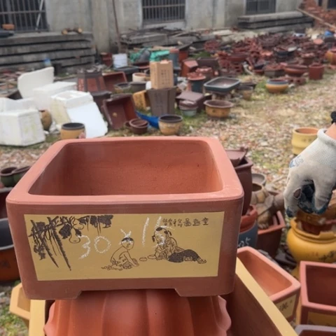 红陶紫砂花盆盆景盆栽