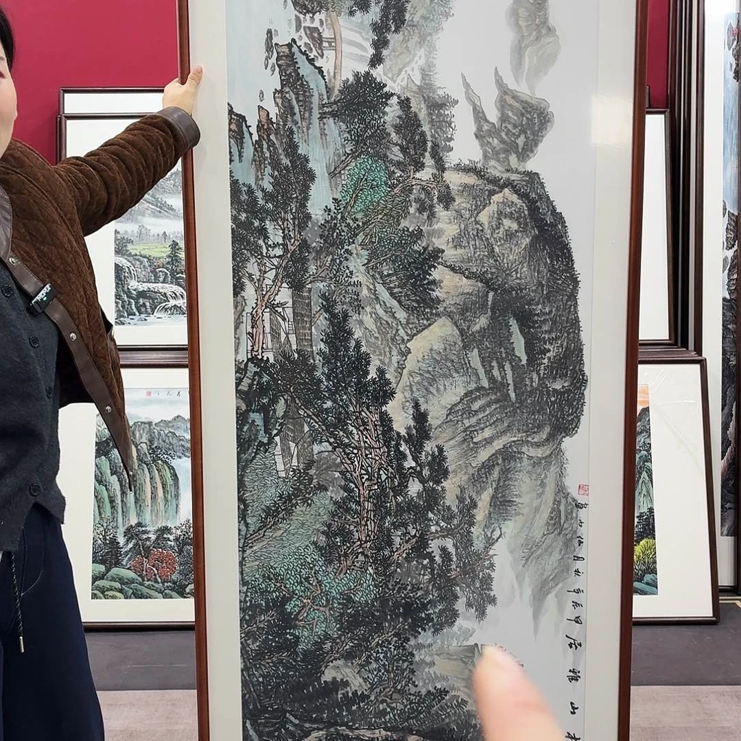 国画手绘作品210-80尺寸