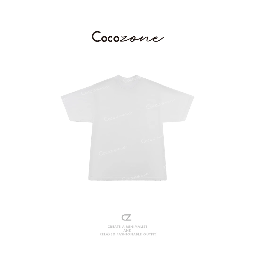 COCO ZONE 刘一一  【100棉】圆领简约复古通勤风短袖T恤CD1A0882