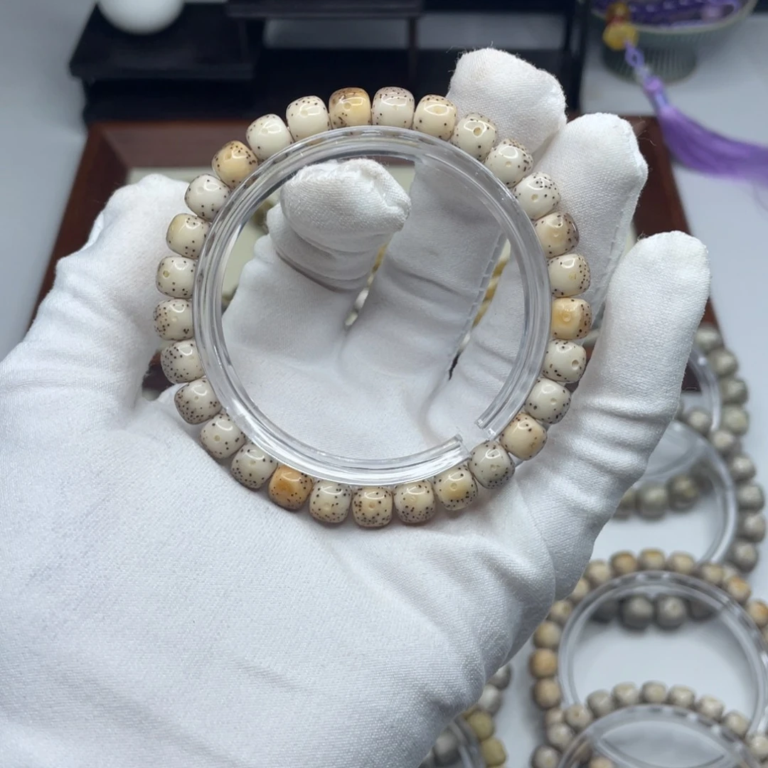 星月菩提手串8×7通体留白火烧云细星B15