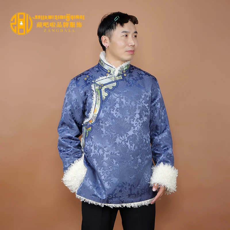 藏吧啦男士高档贴绣棉衣保暖民族服饰藏式棉服冬季御寒