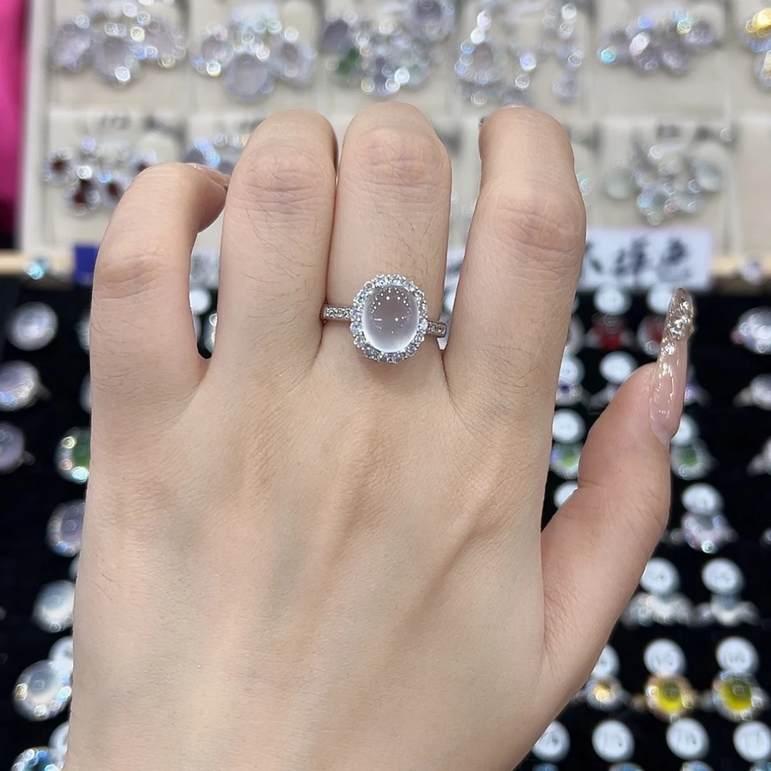 蛇纹石玉银S925镶嵌戒指