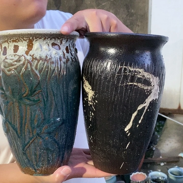 紫砂花盆口15高25瑕疵