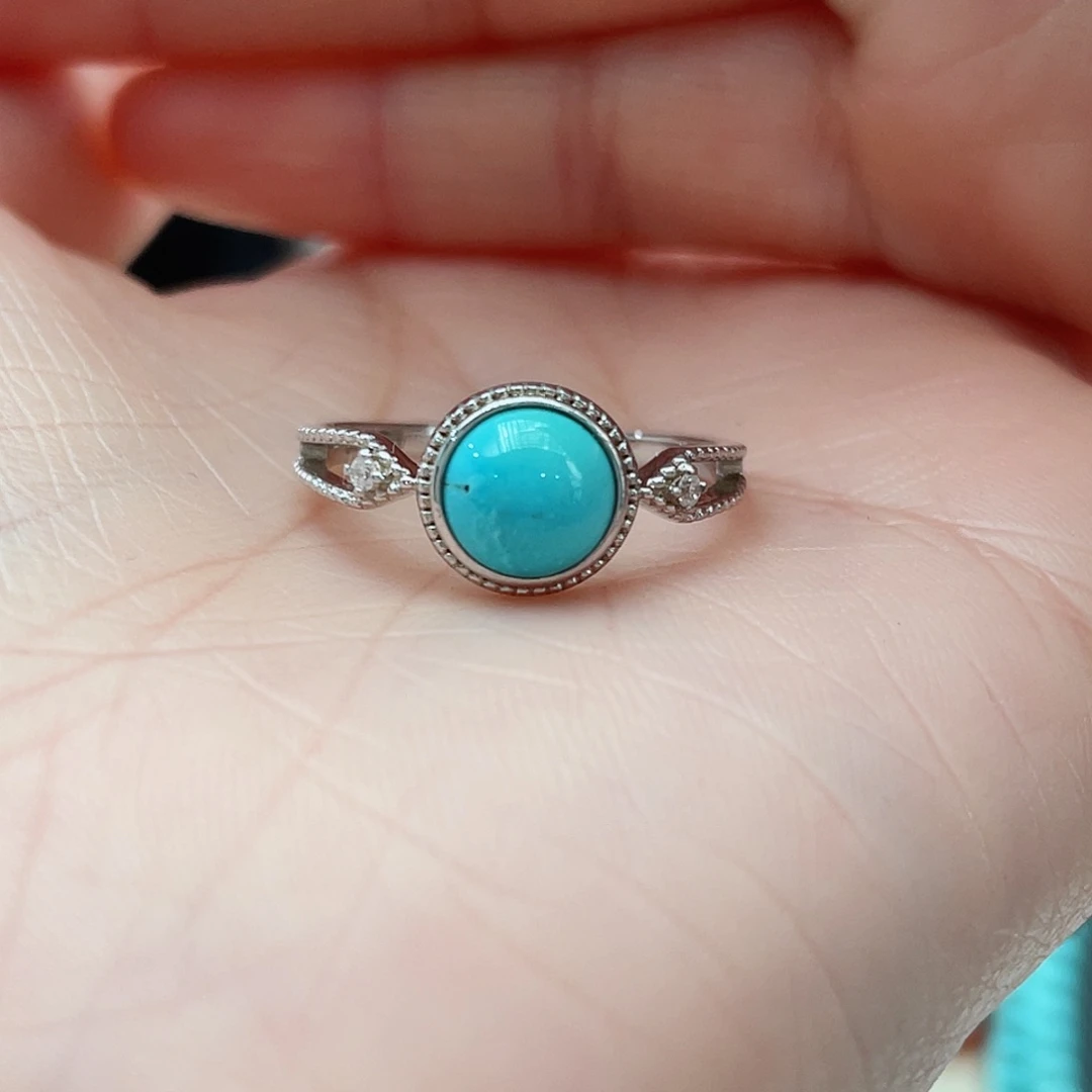 绿松石戒指银S925镶嵌