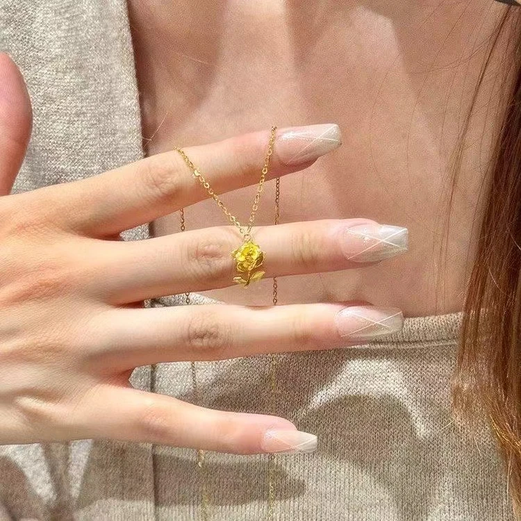 合金项链 闪闪项链 玫瑰金色小众气质百搭时尚高颜值锁骨链女礼物