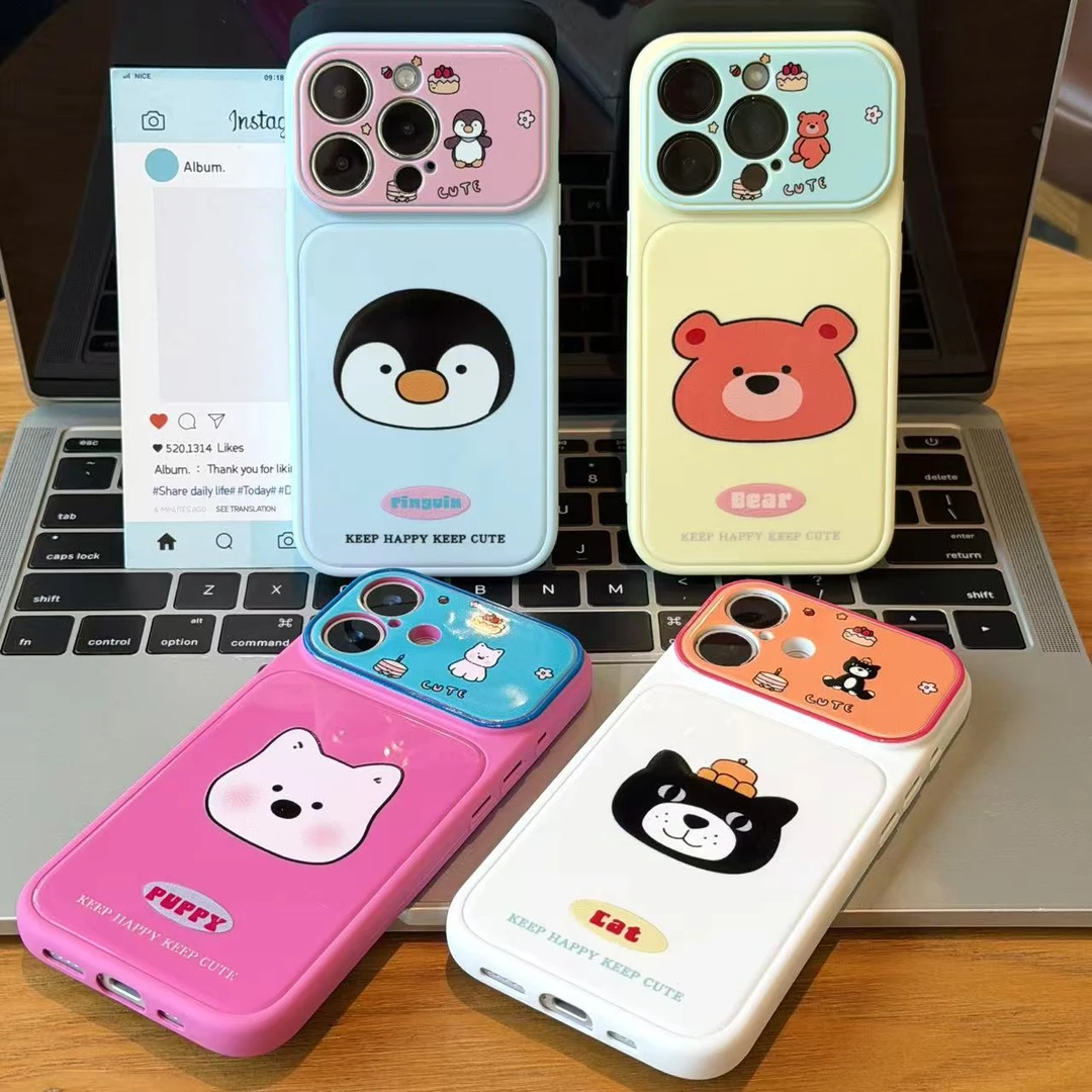 多巴胺撞色动物头像适用苹果17/16pro视窗手机壳适用iPhone15/14商品图