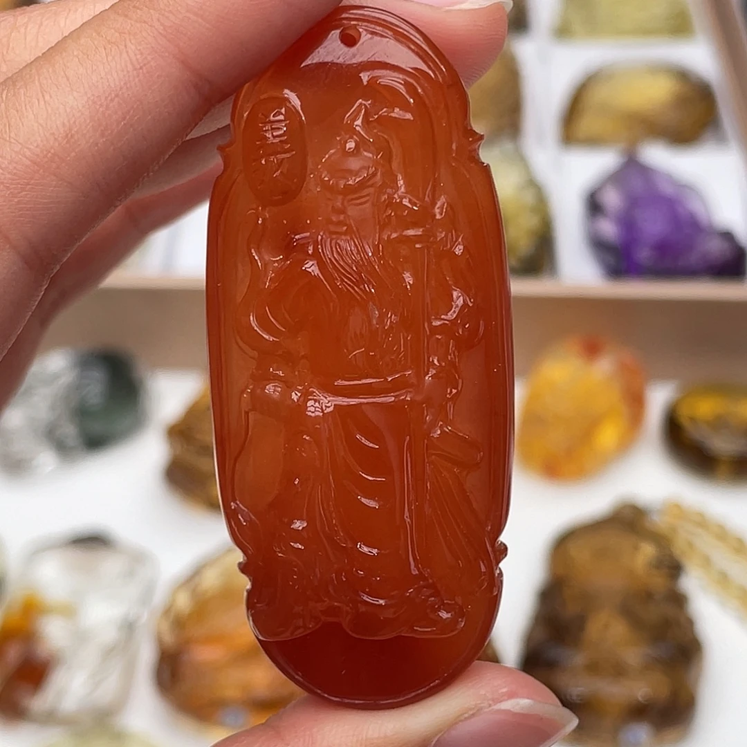 水晶颈饰未镶嵌定制吊坠关公