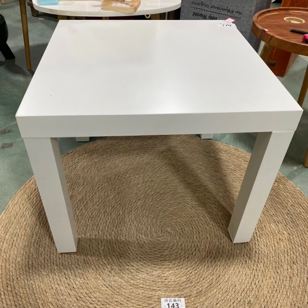 170实木白色方桌边几茶几