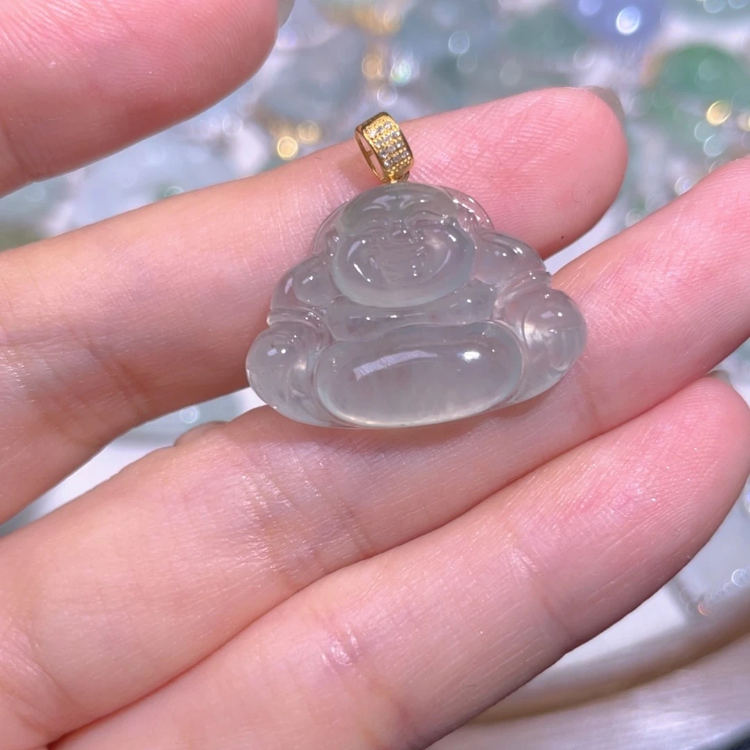 颈饰18K金镶嵌翡翠翡翠