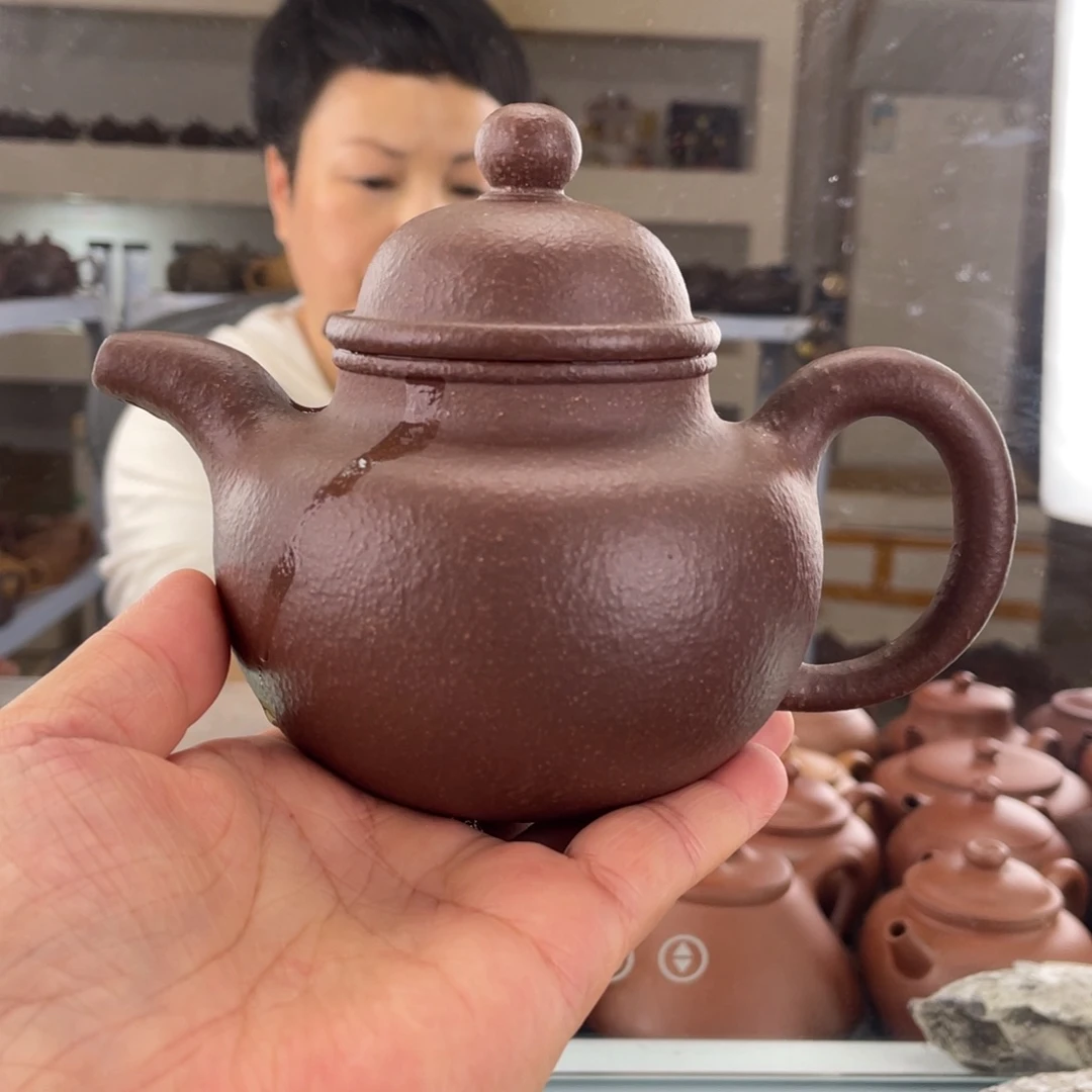 茶壶紫砂底槽清粗砂寿珍掇球330cc