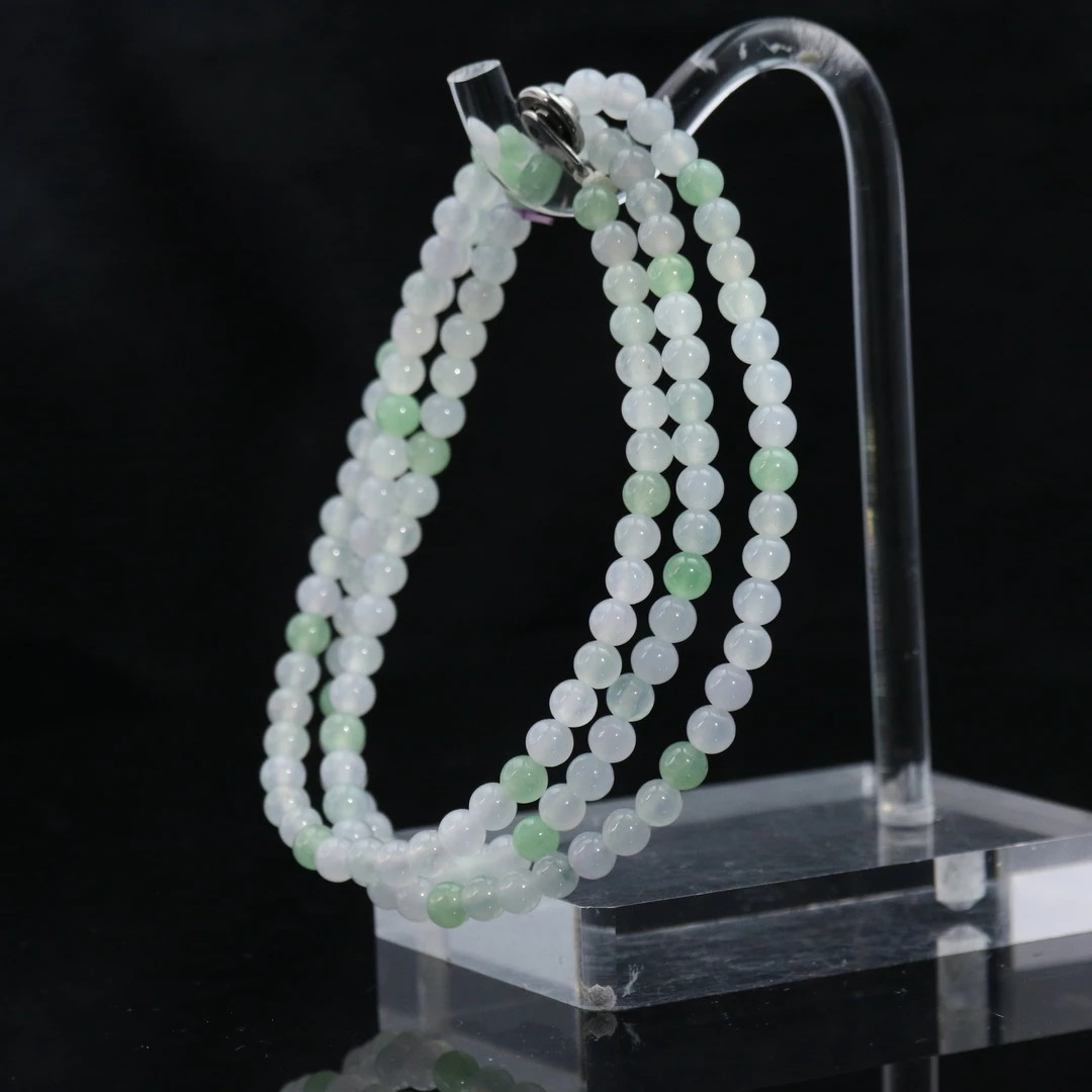 35天然缅甸翡翠A货冰长串/700333/上海嘉禾拍卖