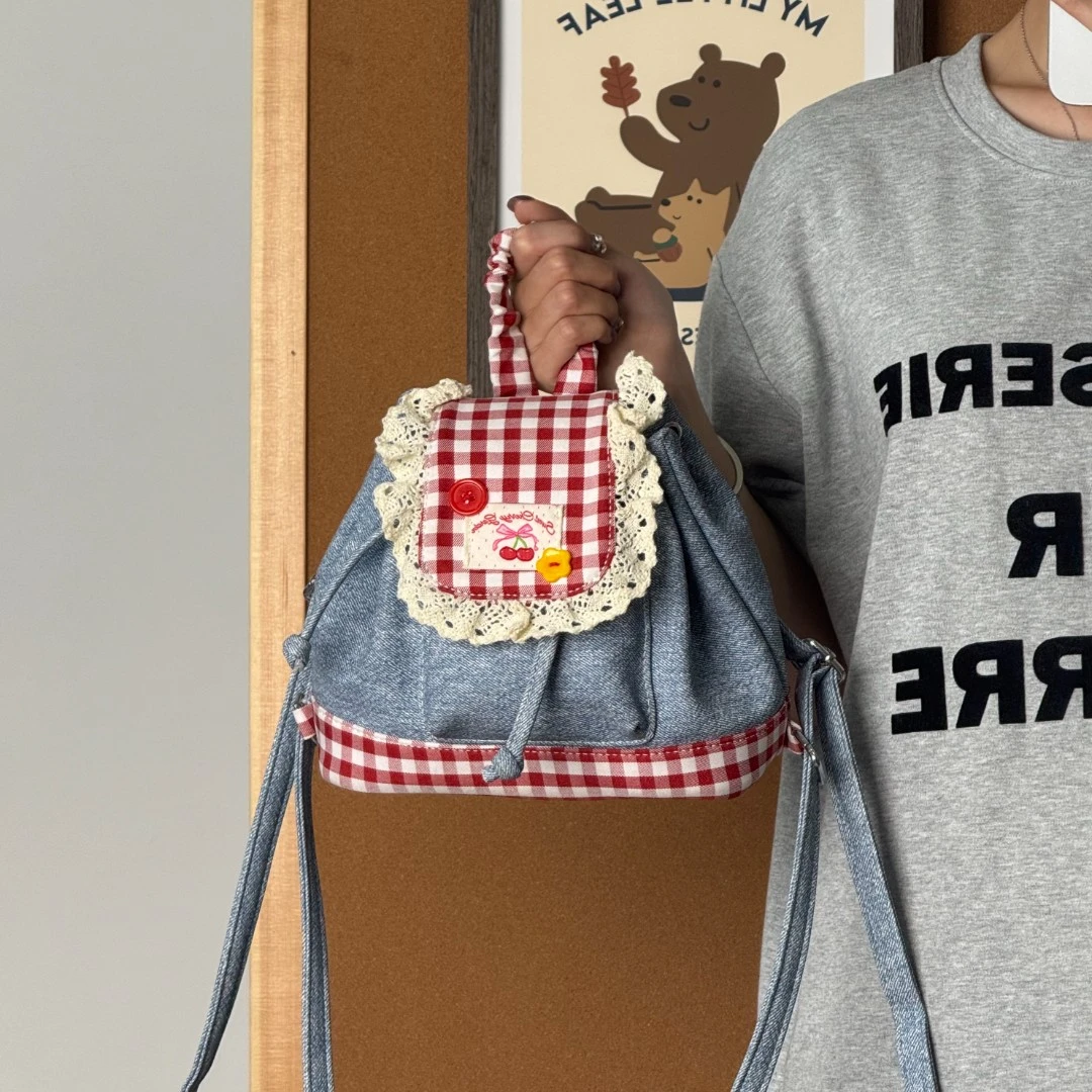 一张同学【长约20宽10高18单位厘米】手提双肩包C6215蓝不带公仔