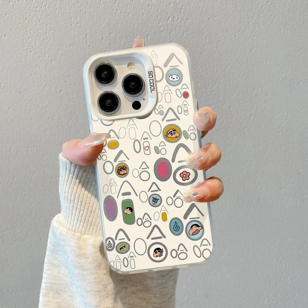 KEWU哈哈小新磨砂彩银适用苹果16/15手机壳华为P70oppo小米vivo