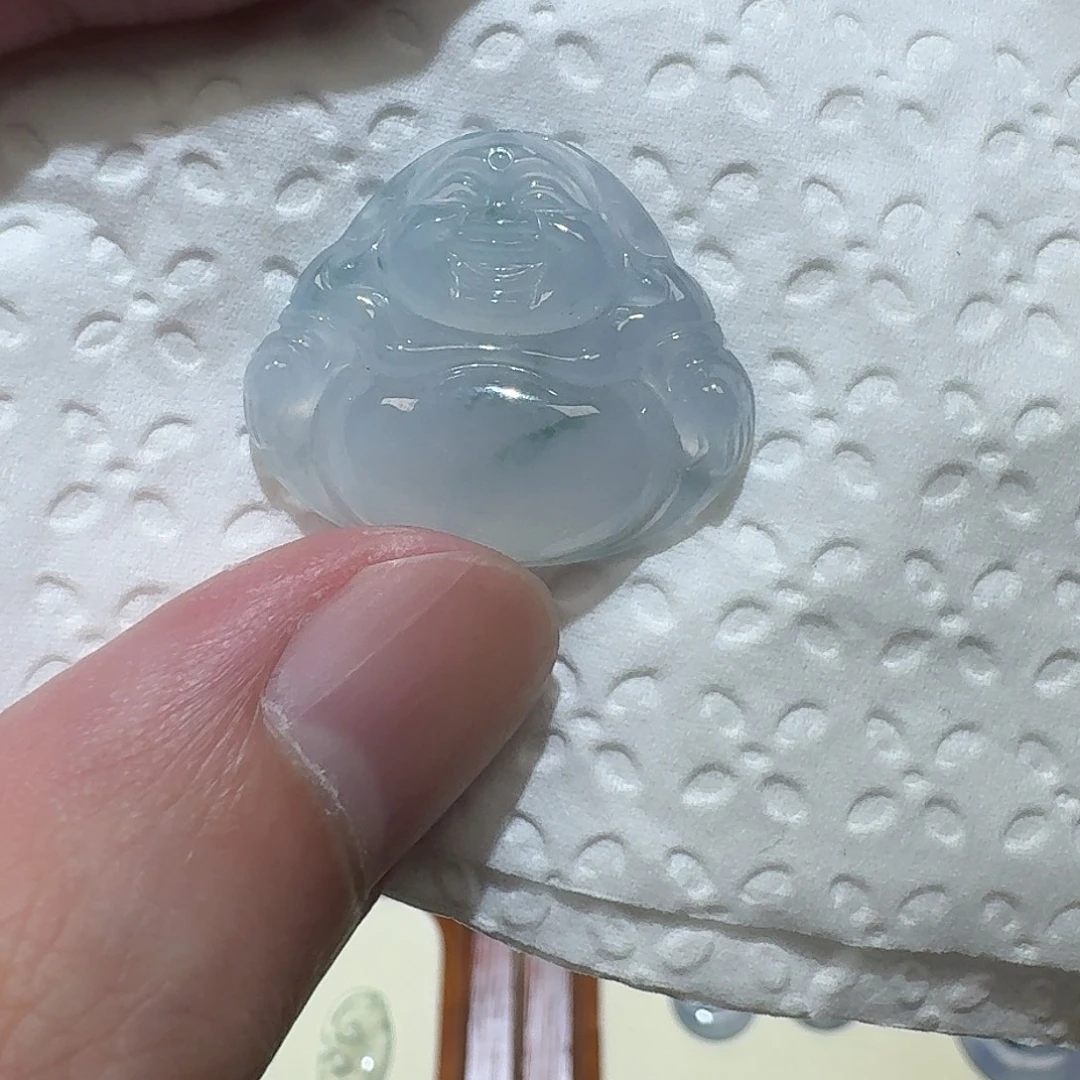 颈饰未镶嵌翡翠冰飘花佛公