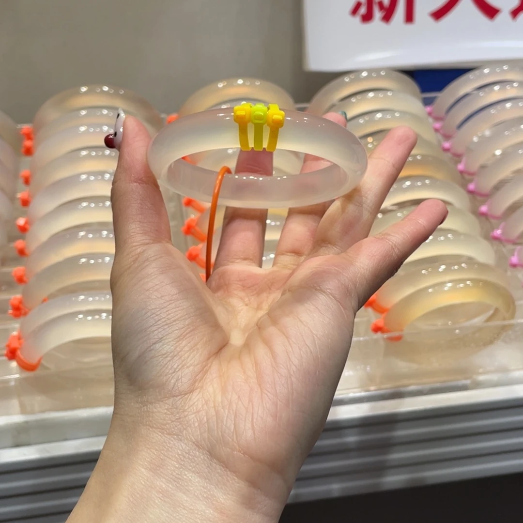 蟹***方玛瑙/玉髓未镶嵌手镯@定向香槟金@【57】