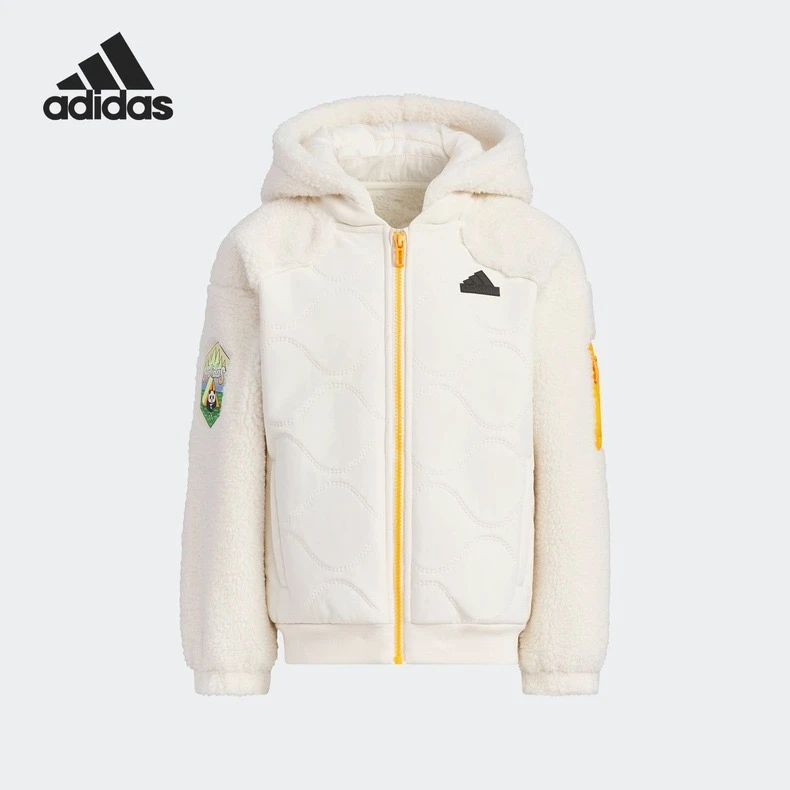 阿迪达斯adidas2024冬季新款童装运动休闲梭织夹克女小童 JJ4951