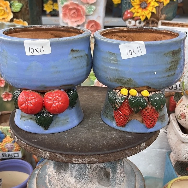 紫砂花盆粗陶材质多肉花盆