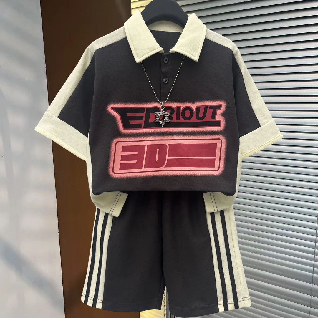 【唛卡牛牛专属】男童夏装2025新款儿童装男大童韩版POLO夏款两件套