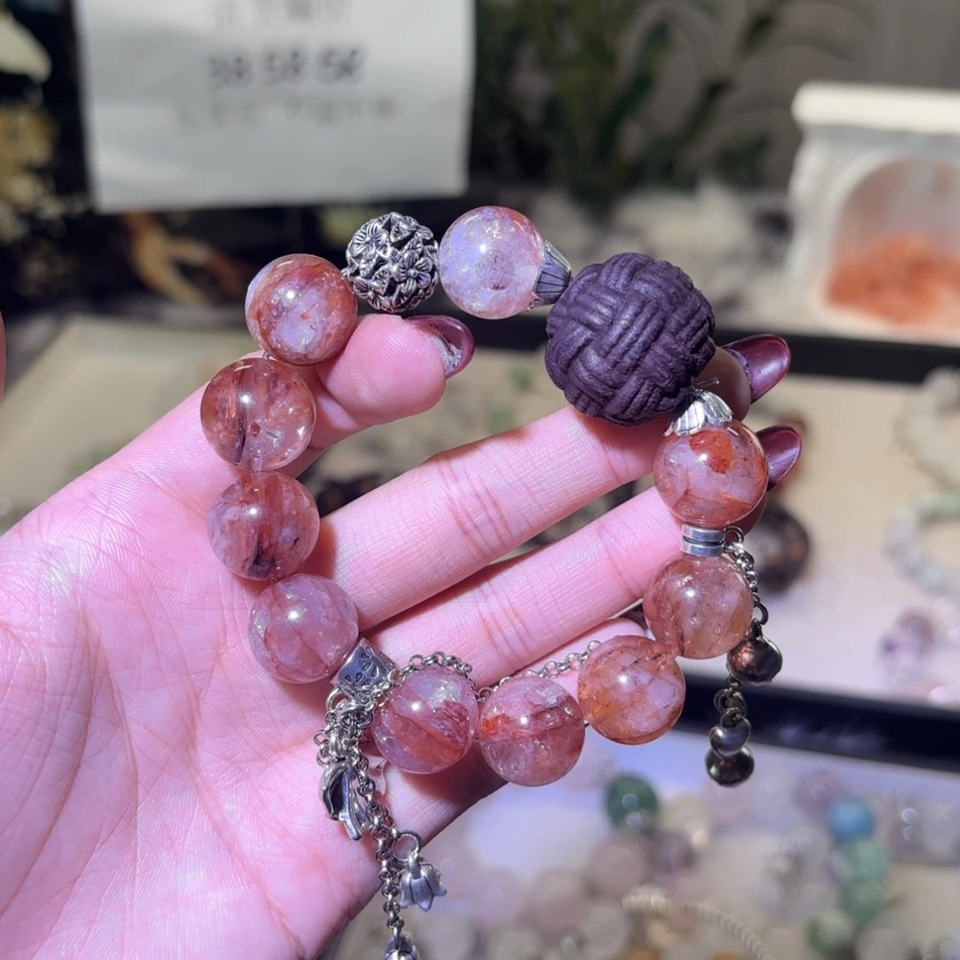 银S925镶嵌手链烟晶
