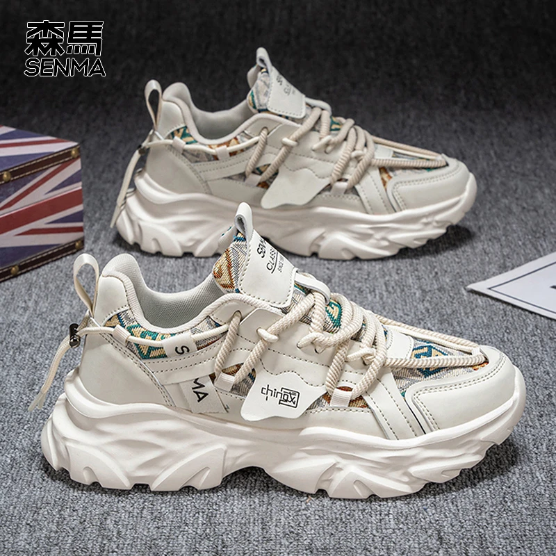 森马男鞋秋季百搭刺绣国风休闲老爹鞋男款青少年潮鞋厚底运动鞋男